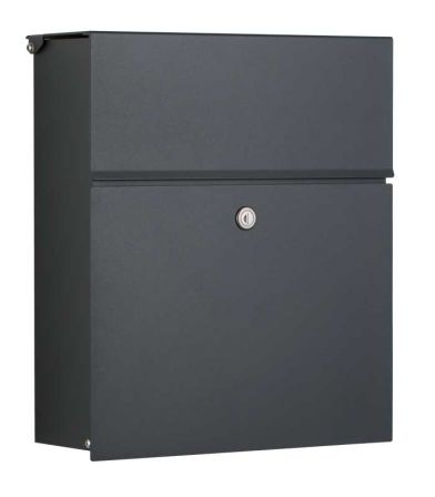 Heibi Briefkasten Calmalux mit Zeitungsfach, grau RAL 7016 (64488-033)