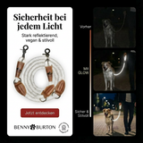 Reflektionsleine©, längenverstellbar, veganes Leder