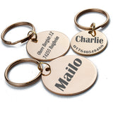 Personalisierte Marke aus Edelstahl mit Gravur , Rund , Rose-Gold