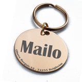 Personalisierte Marke aus Edelstahl mit Gravur , Rund , Rose-Gold