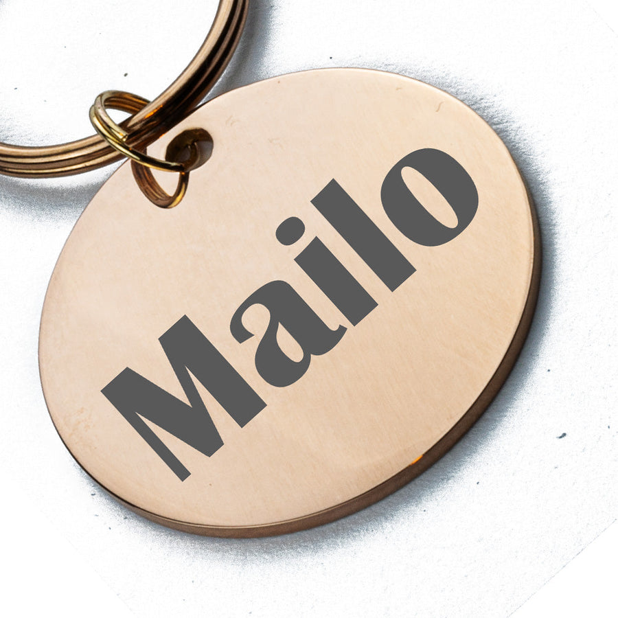 Personalisierte Marke aus Edelstahl mit Gravur , Rund , Rose-Gold