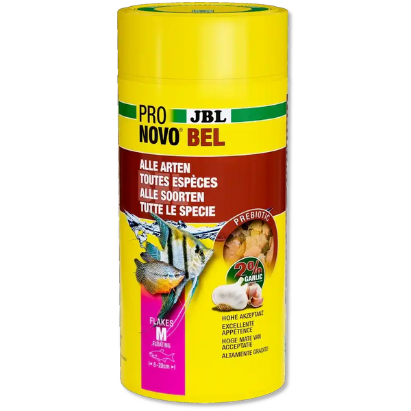 JBL Prono Bel Flakes M 1000 ml Prebiotisches Trockenfutter Mit Knoblauch Naturbelassene Rohstoffe Für Alle Aquarienfische