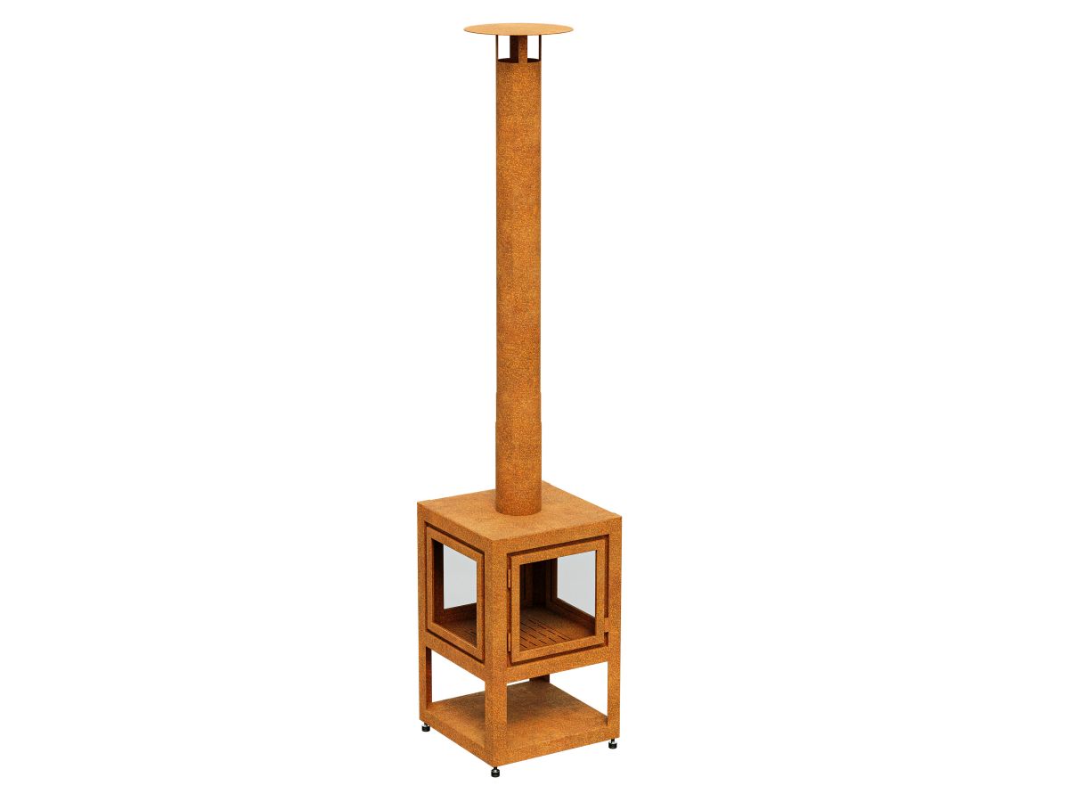Kamin aus Cortenstahl – 50x50x230 cm