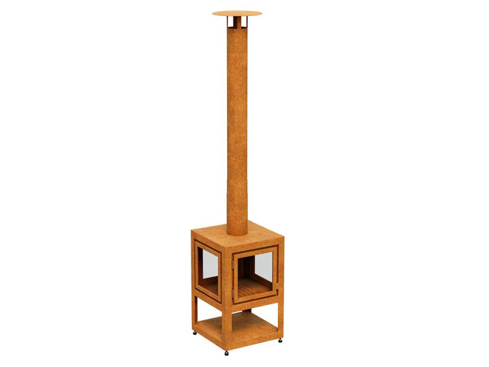 Kamin aus Cortenstahl – 50x50x230 cm