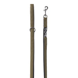 Leine Khakigrün Aus Nylon Längenverstellbar Im Rautendesign