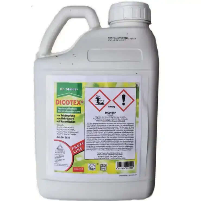 Dr Stähler Dicotex 5 Liter  Rasen Unkraut-Frei Herbizid Rasenflächen