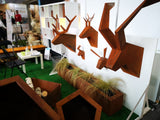 Scharfes Hirschgeweih – Cortenstahl – 90x70x60 cm