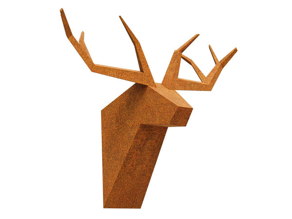 Hirschgeweih Cortenstahl - Wanddeko Geweih Skulptur