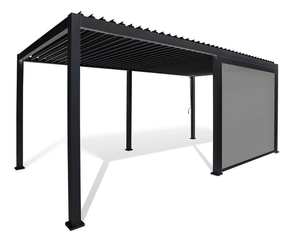 Barths Seitenrolle 300 cm - Rollvorhang für Carl Terrassenüberdachung 300 cm | Aluminium & Synthetikstoff, Anthrazit