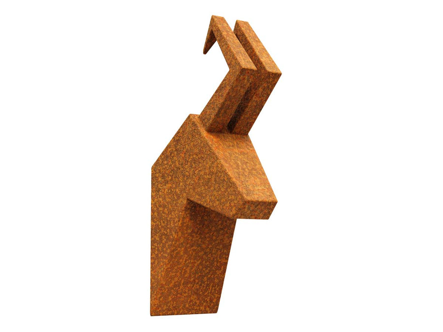Ziegengeweih – Cortenstahl – 35x20x62 cm