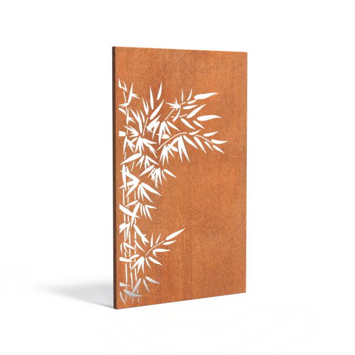 Sichtschutzwand aus Cortenstahl Modell Bambu 