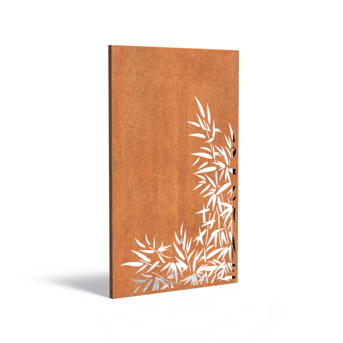 Sichtschutzwand aus Cortenstahl Modell Bambu 2