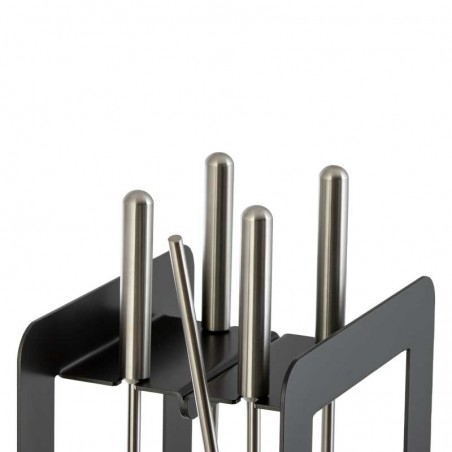 Kaminbesteck schwarz, 4-teilig, 59 cm