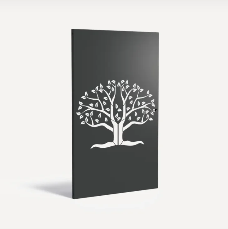 Sichtschutzwand aus Aluminium Baum abstrakt
