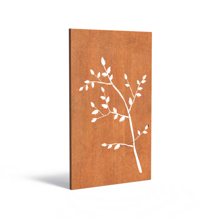 Sichtschutzwand aus Cortenstahl Modell Flower