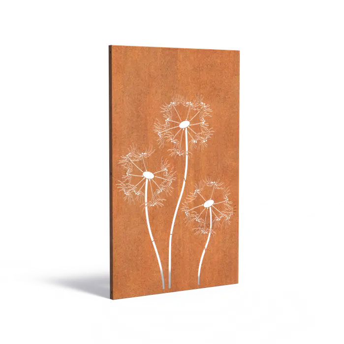 Sichtschutzwand aus Cortenstahl Modell Flower 3