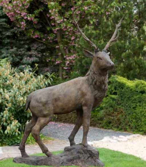 Bronzefigur Hirsch Lebensgroß