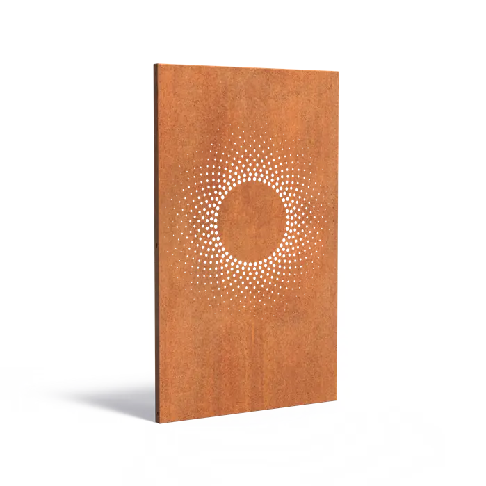 Sichtschutzwand aus Cortenstahl Modell Sun