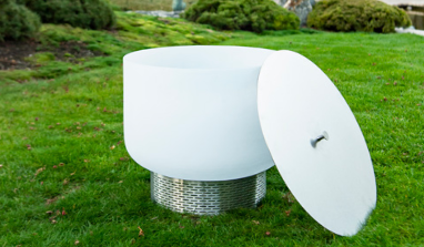 Glas Feuerstelle QFlame Set Ethanol Stainless Steel 