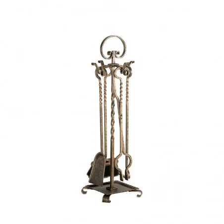 Handgeschmiedetes Kaminbesteck, 4-teilig, 82 cm
