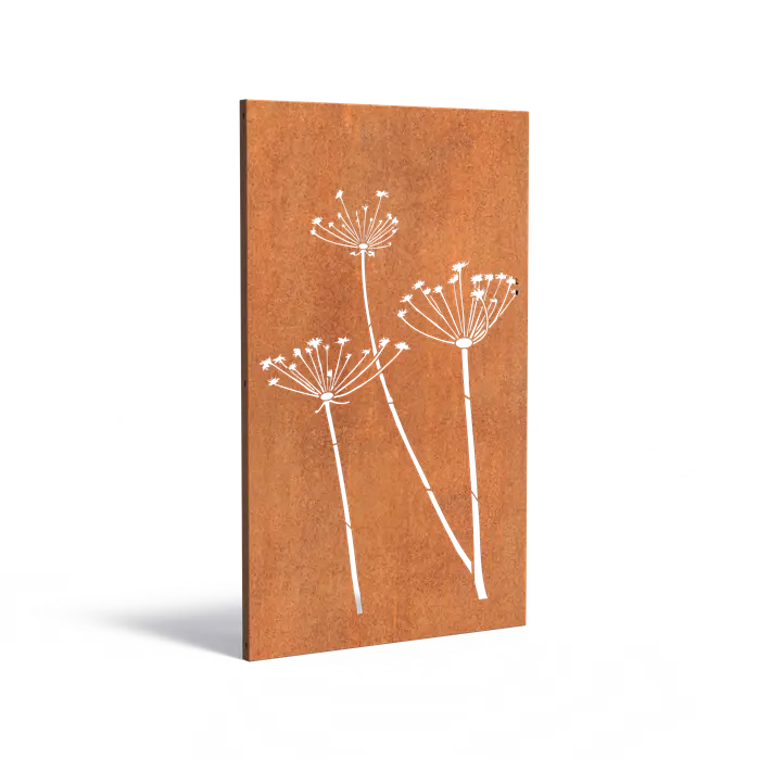 Sichtschutzwand aus Cortenstahl Modell Flower 2