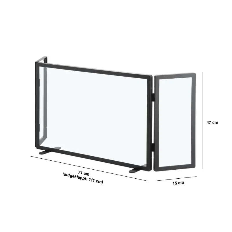 Funkenschutz aus Glas, 3-teilig Funkenschutz aus Glas, 3-teilig