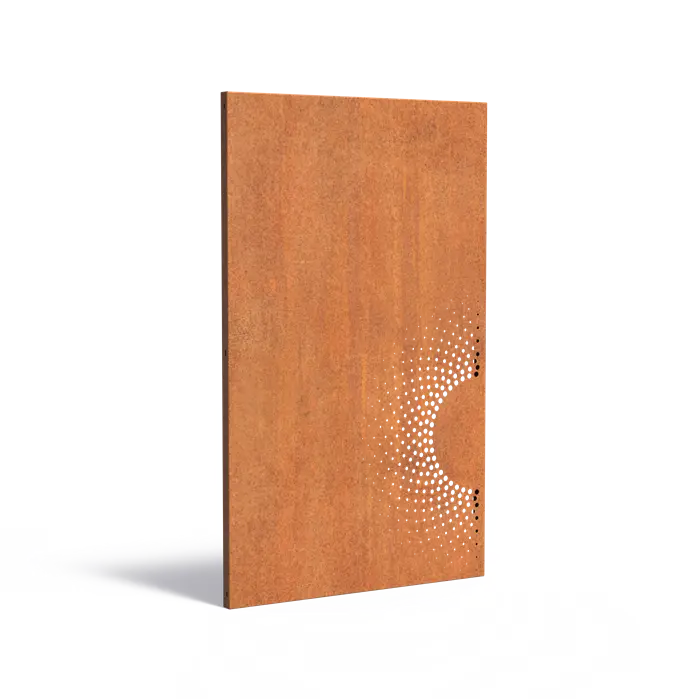 Sichtschutzwand aus Cortenstahl Modell Sun 3