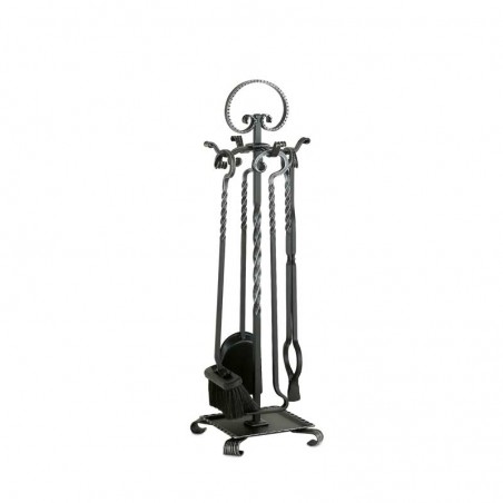 Handgeschmiedetes Kaminbesteck, 4-teilig, 82 cm
