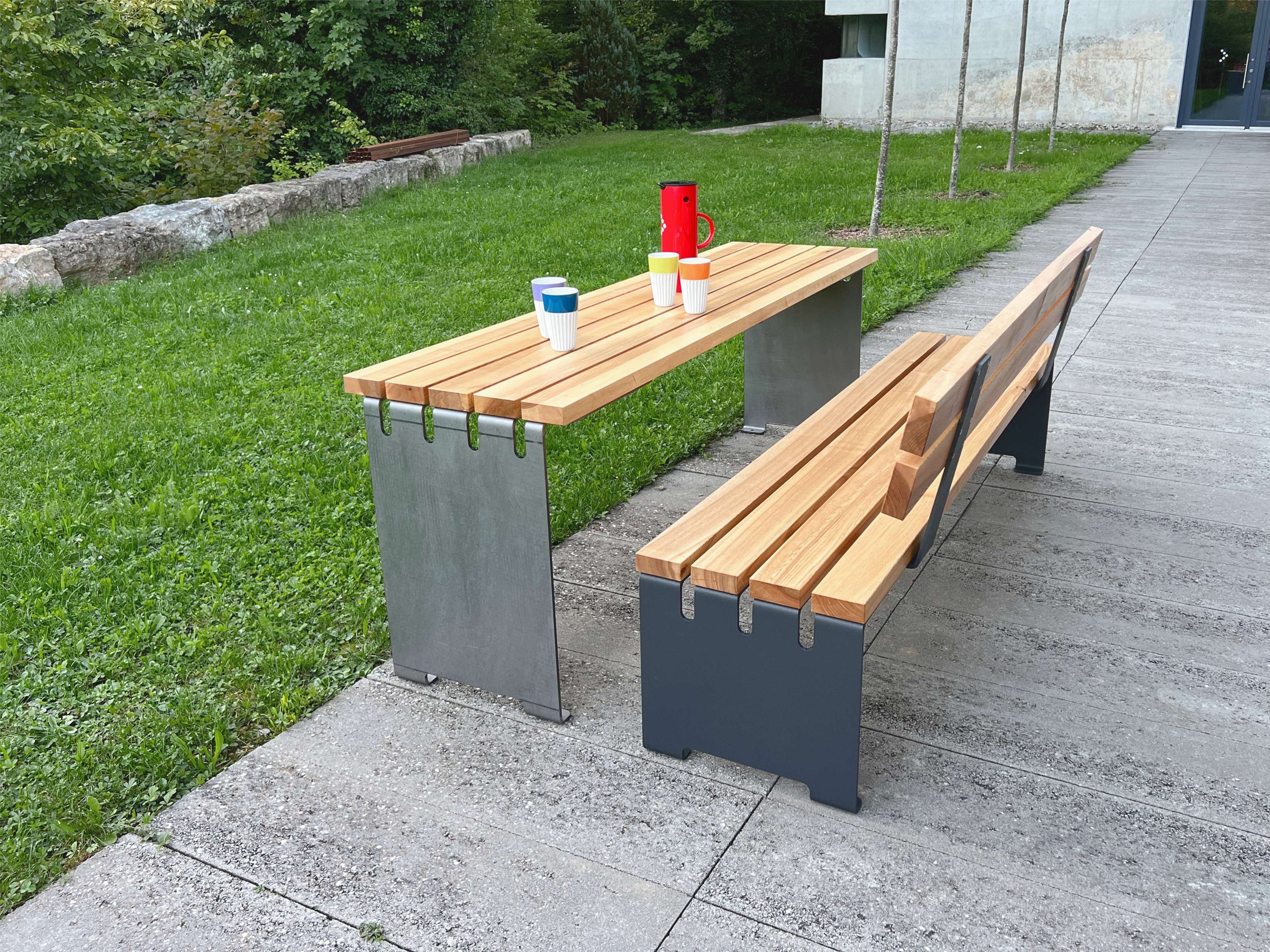 Gartenbank Il Ponte, Rückenlehne mit 2 Bohlen