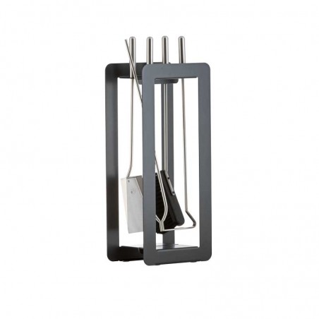 Kaminbesteck schwarz, 4-teilig, 59 cm