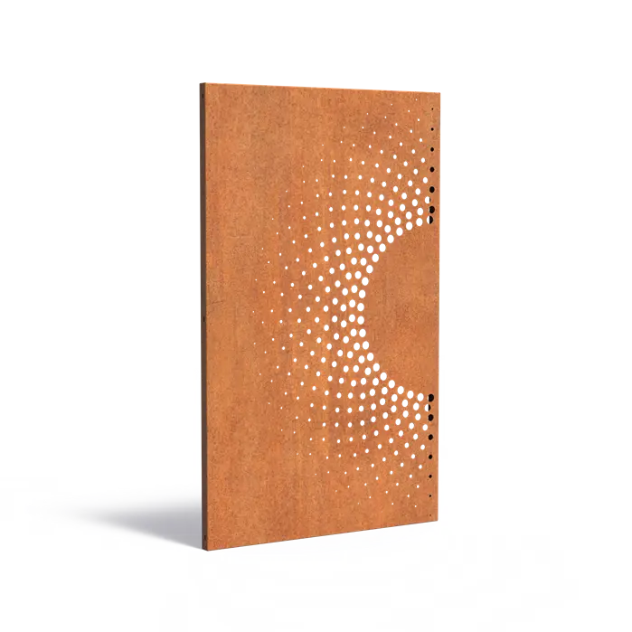 Sichtschutzwand aus Cortenstahl Modell Sun 2 